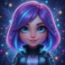 AI Generated Digital Cartoon Girl Avatar - Face Close-up